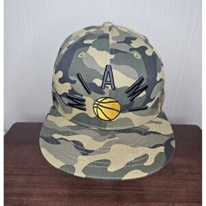 Miami Basketball Camo Snapback Hat One Size‎ Adjustable Cursedi